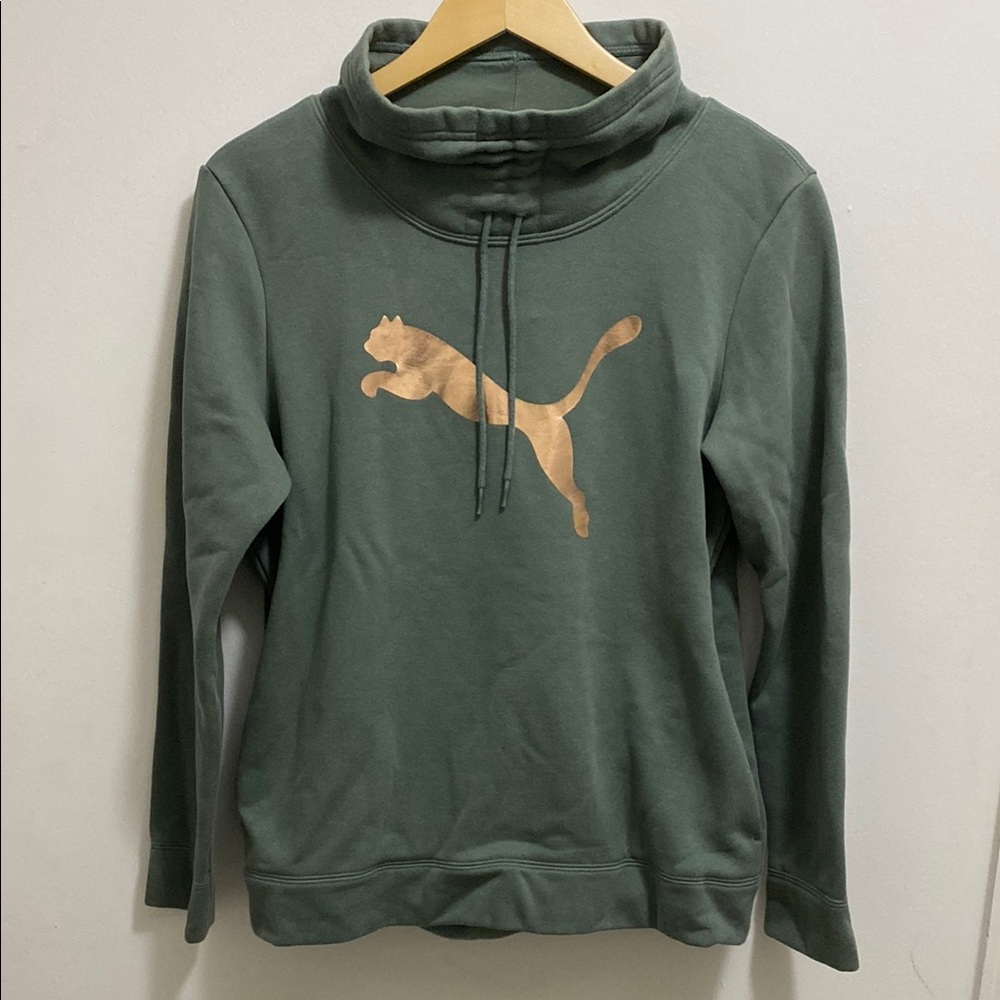 Puma Green Sweatshirt with Gold Logo